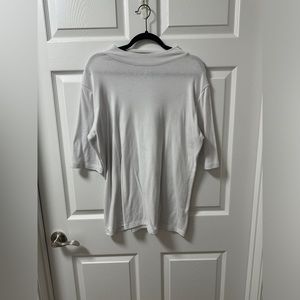 White Turtle Neck Elbow-Length Sleeve Shirt XXL